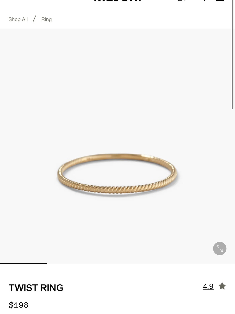 Mejuri 14K Gold Twist Ring